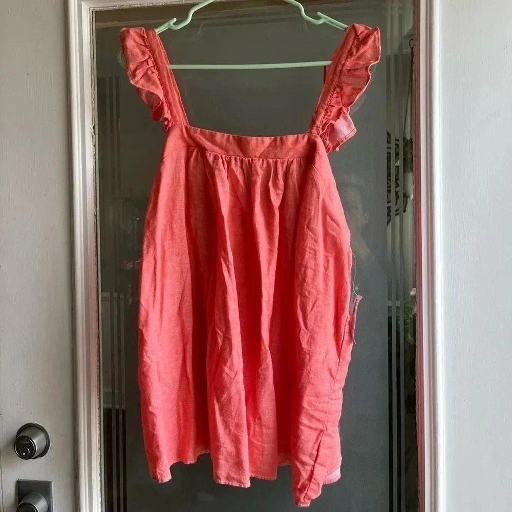Old Navy Coral Flutter Tank L NWT